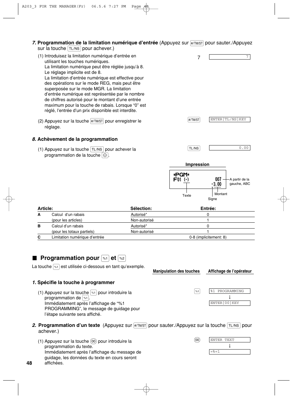 Programmation pour | Sharp XE-A203 User Manual | Page 230 / 454