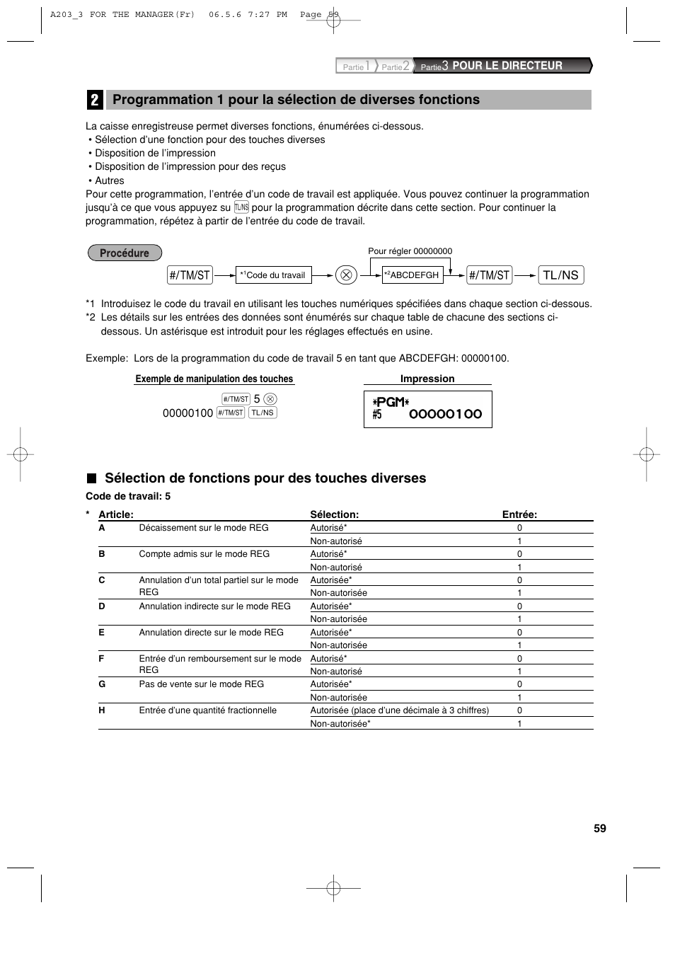 S@ a s, Sélection de fonctions pour des touches diverses | Sharp XE-A203 User Manual | Page 241 / 454