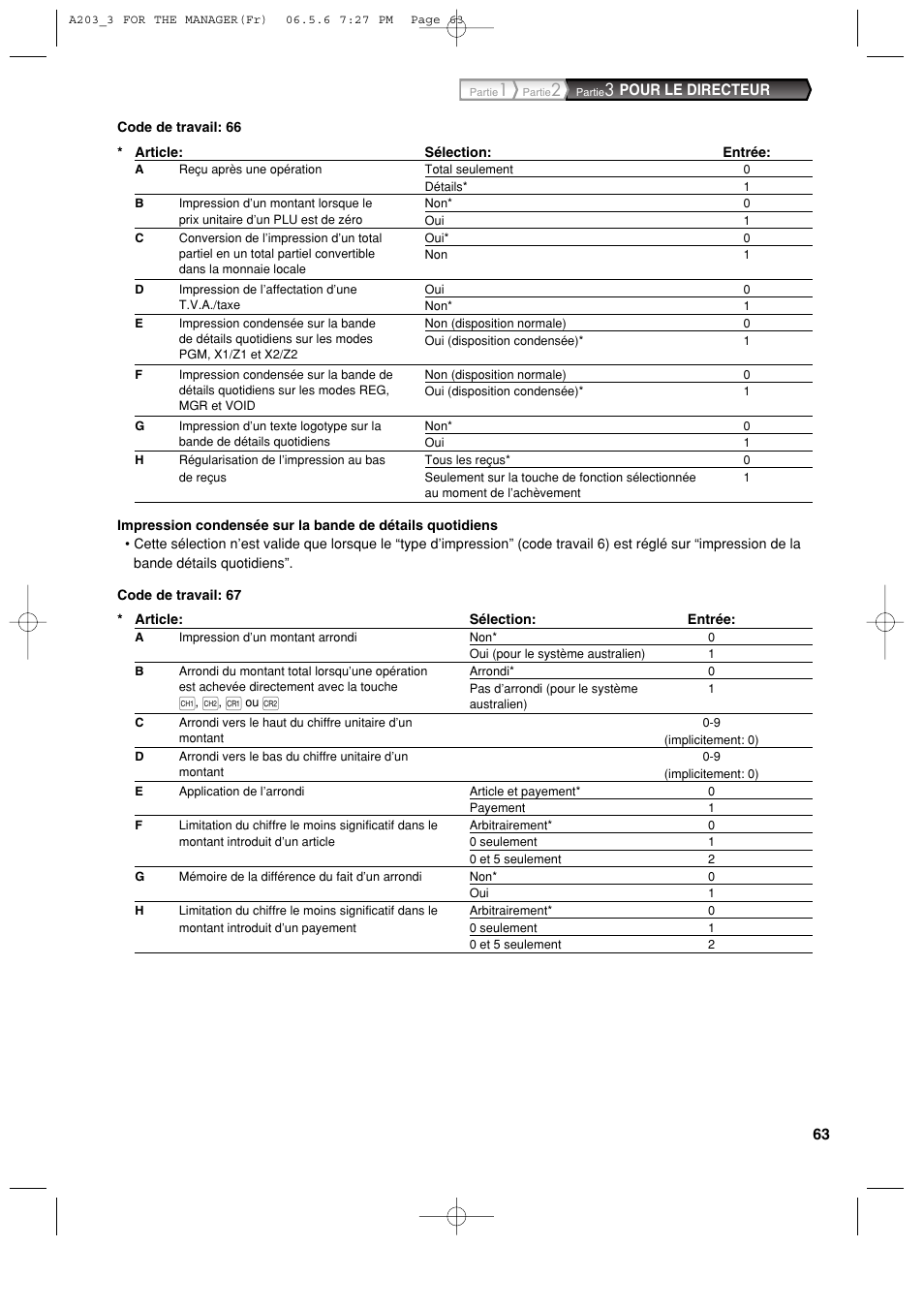 Pour le directeur | Sharp XE-A203 User Manual | Page 245 / 454