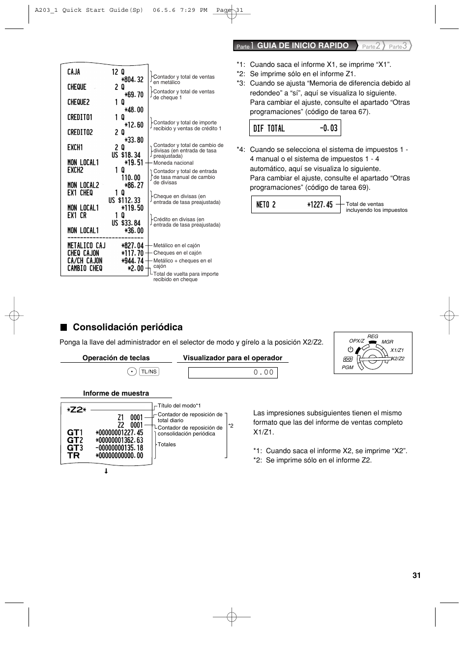 Consolidación periódica | Sharp XE-A203 User Manual | Page 303 / 454