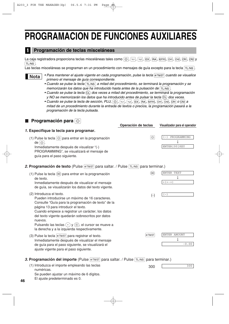 Programacion de funciones auxiliares | Sharp XE-A203 User Manual | Page 318 / 454