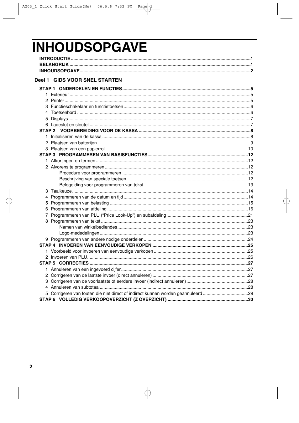 Inhoudsopgave | Sharp XE-A203 User Manual | Page 364 / 454