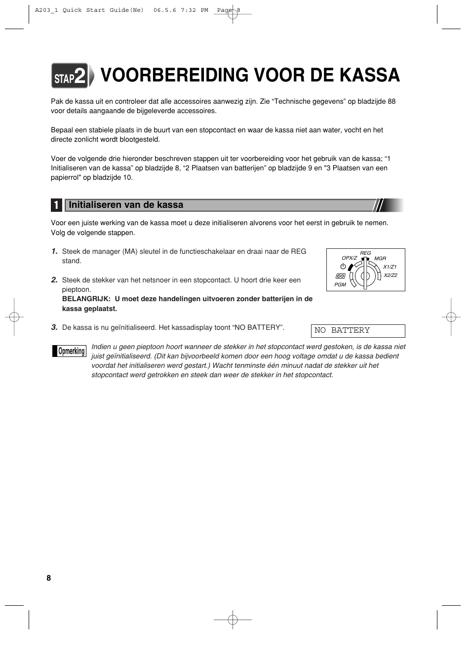 Voorbereiding voor de kassa, Stap | Sharp XE-A203 User Manual | Page 370 / 454