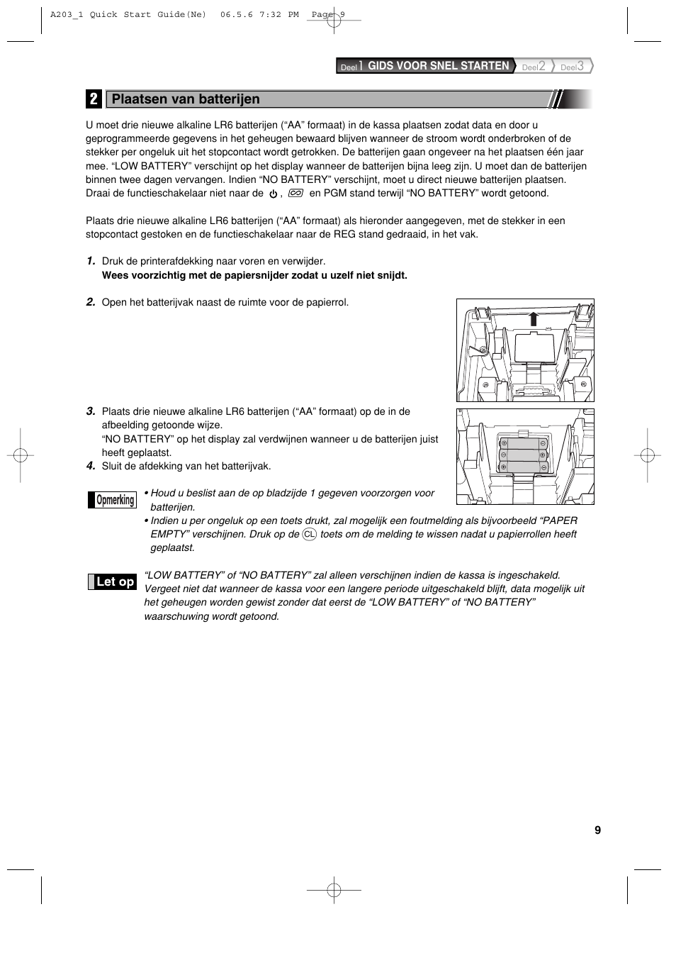 Plaatsen van batterijen | Sharp XE-A203 User Manual | Page 371 / 454