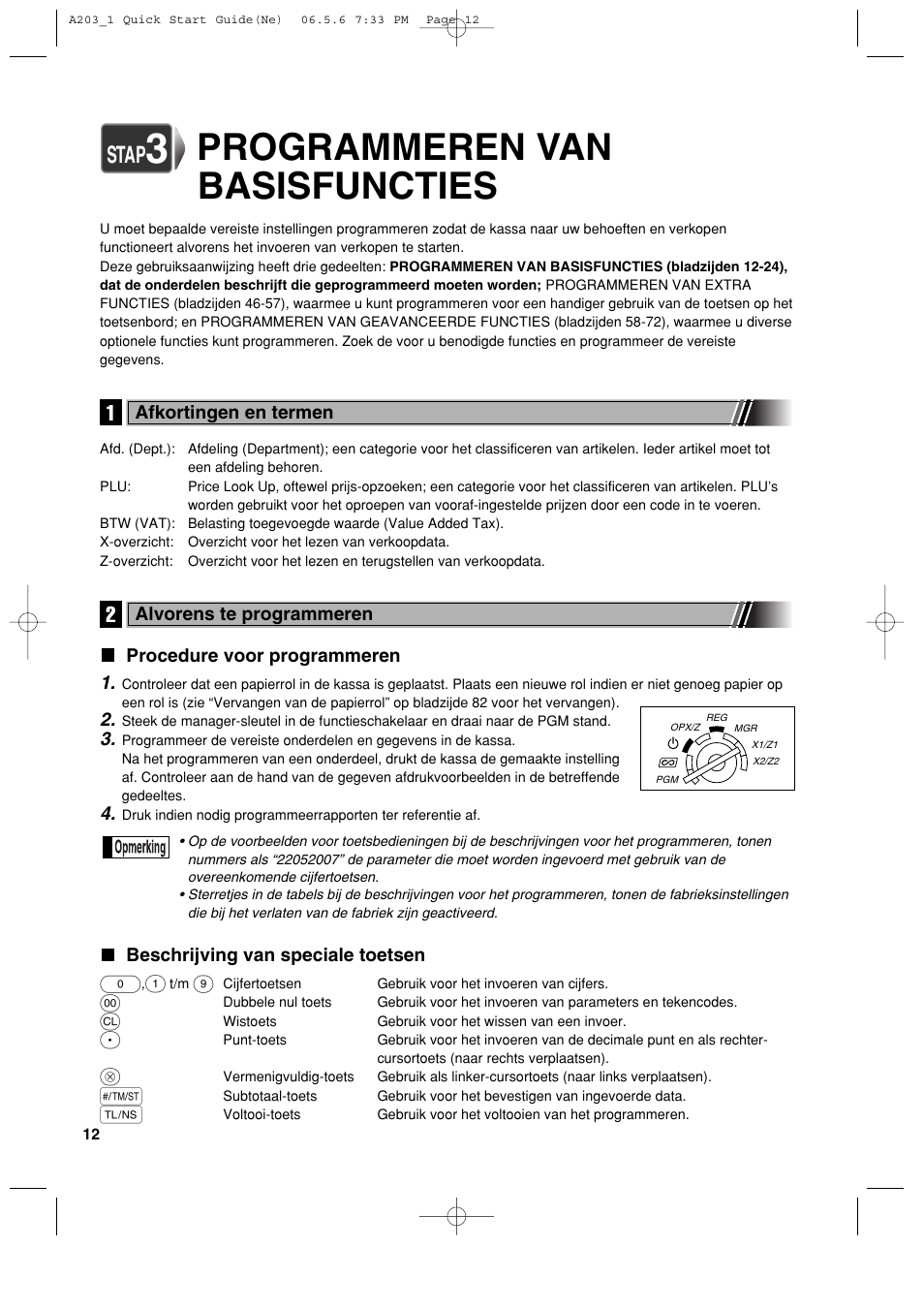 Programmeren van basisfuncties, Stap | Sharp XE-A203 User Manual | Page 374 / 454