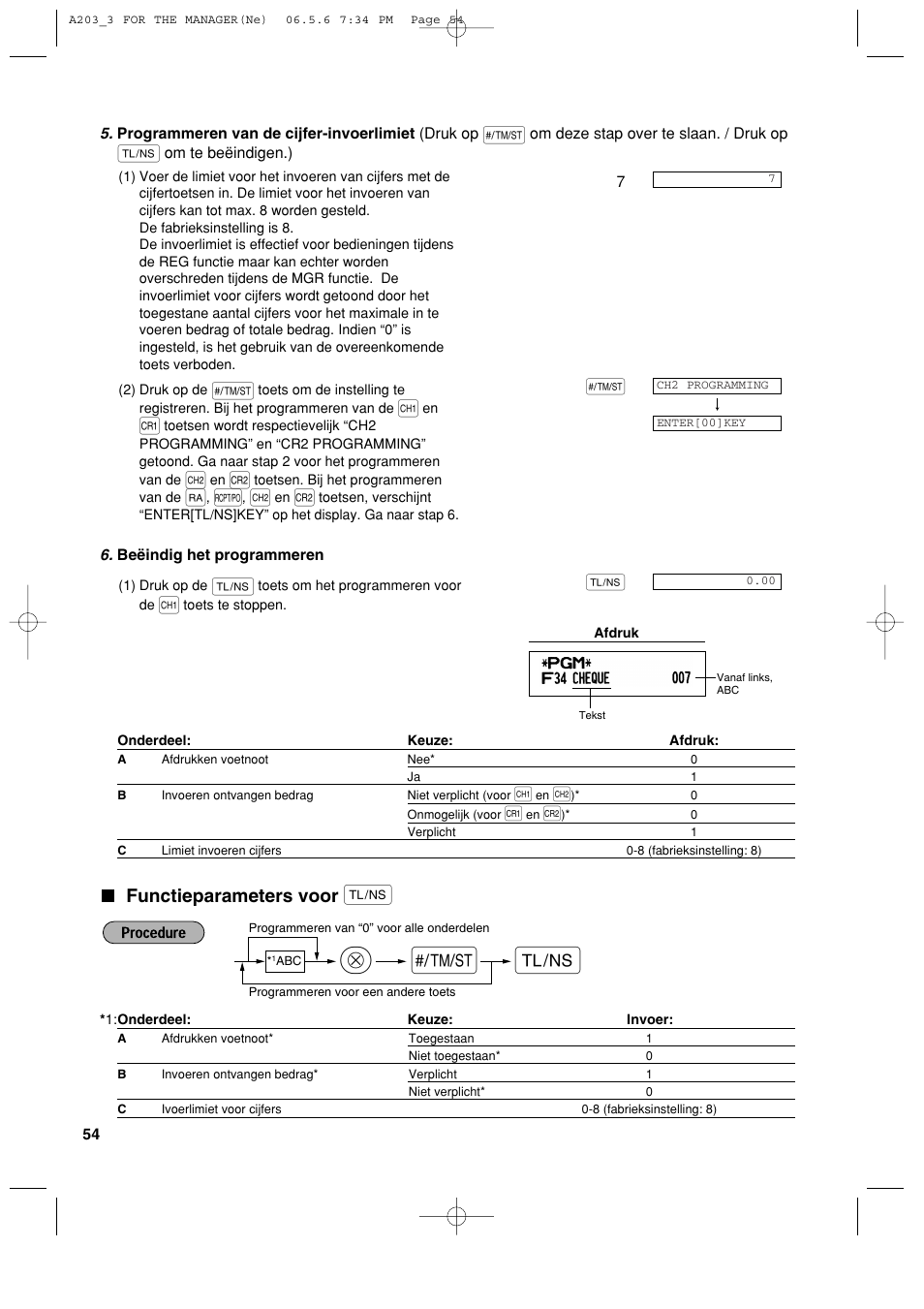 Functieparameters voor | Sharp XE-A203 User Manual | Page 416 / 454