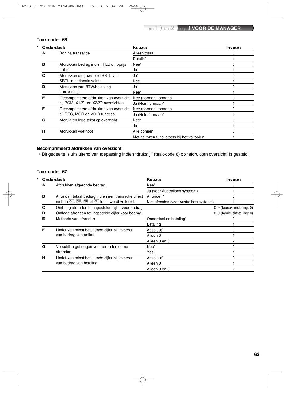 Voor de manager | Sharp XE-A203 User Manual | Page 425 / 454