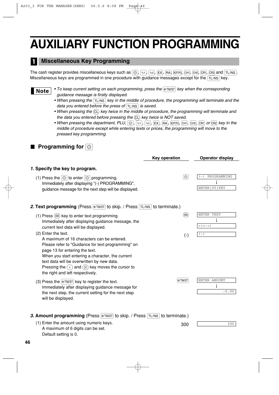 Auxiliary function programming | Sharp XE-A203 User Manual | Page 48 / 454