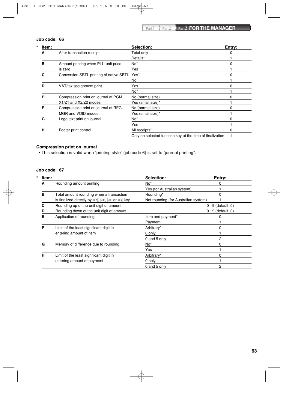 For the manager | Sharp XE-A203 User Manual | Page 65 / 454