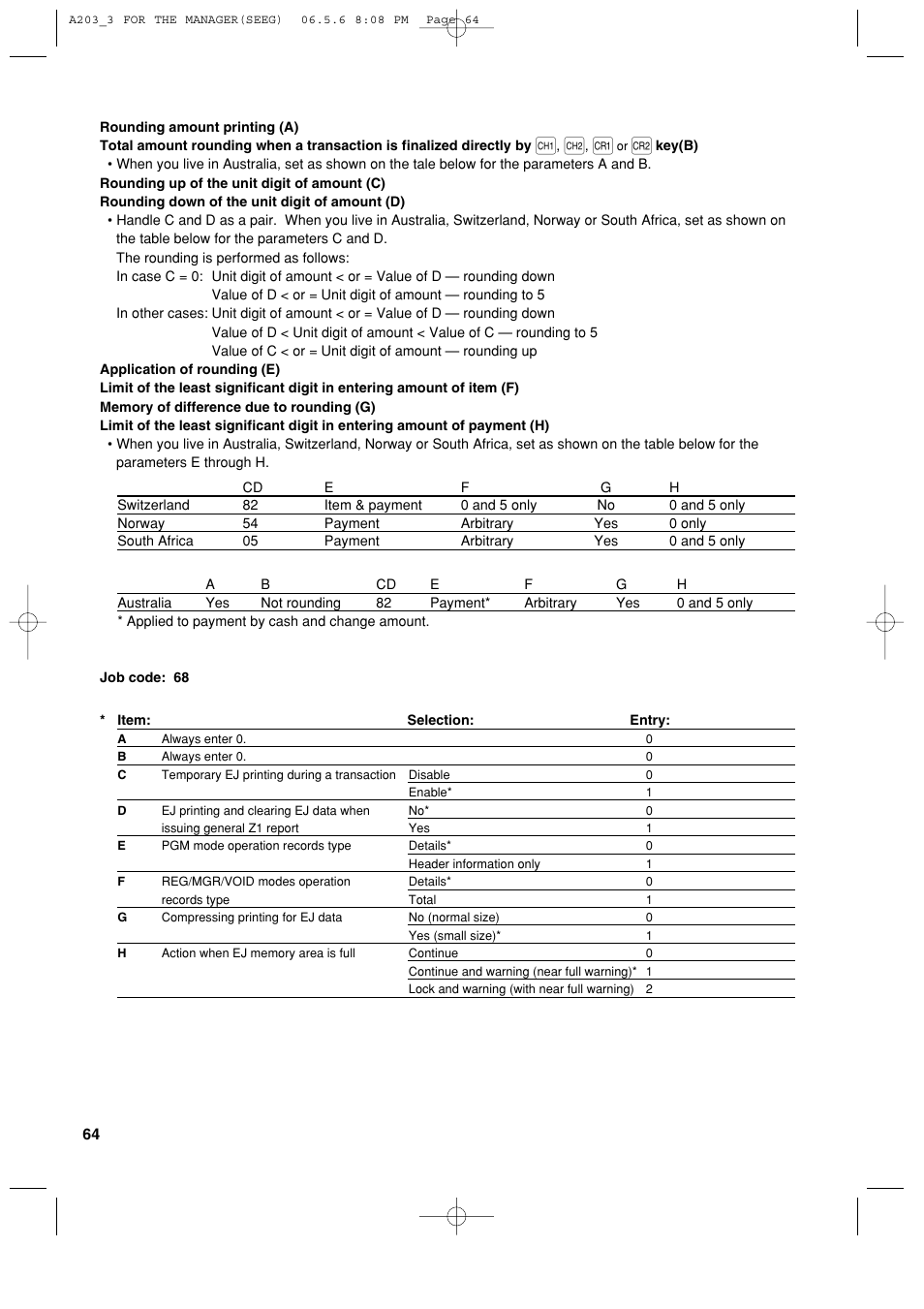 Sharp XE-A203 User Manual | Page 66 / 454