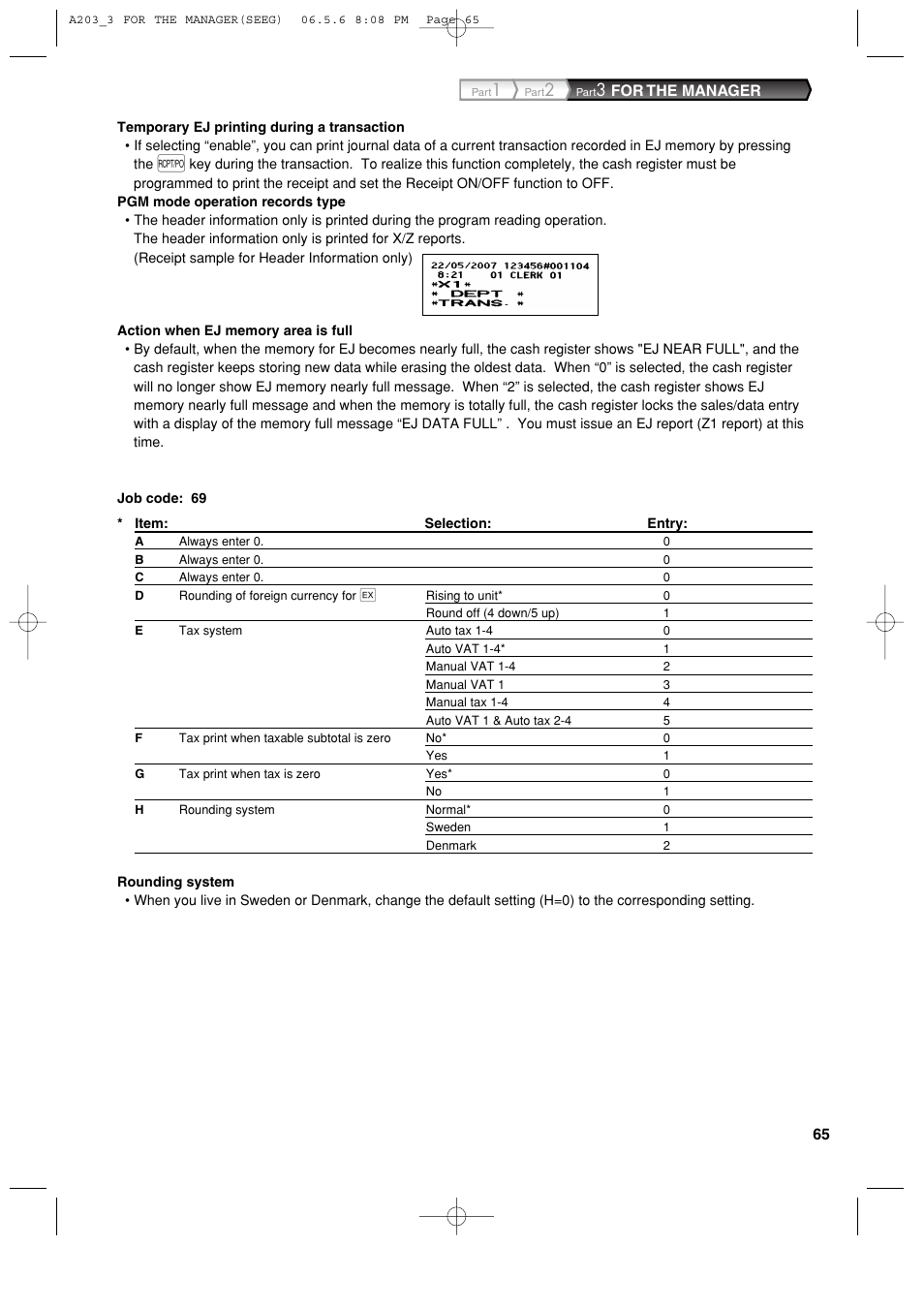 Sharp XE-A203 User Manual | Page 67 / 454