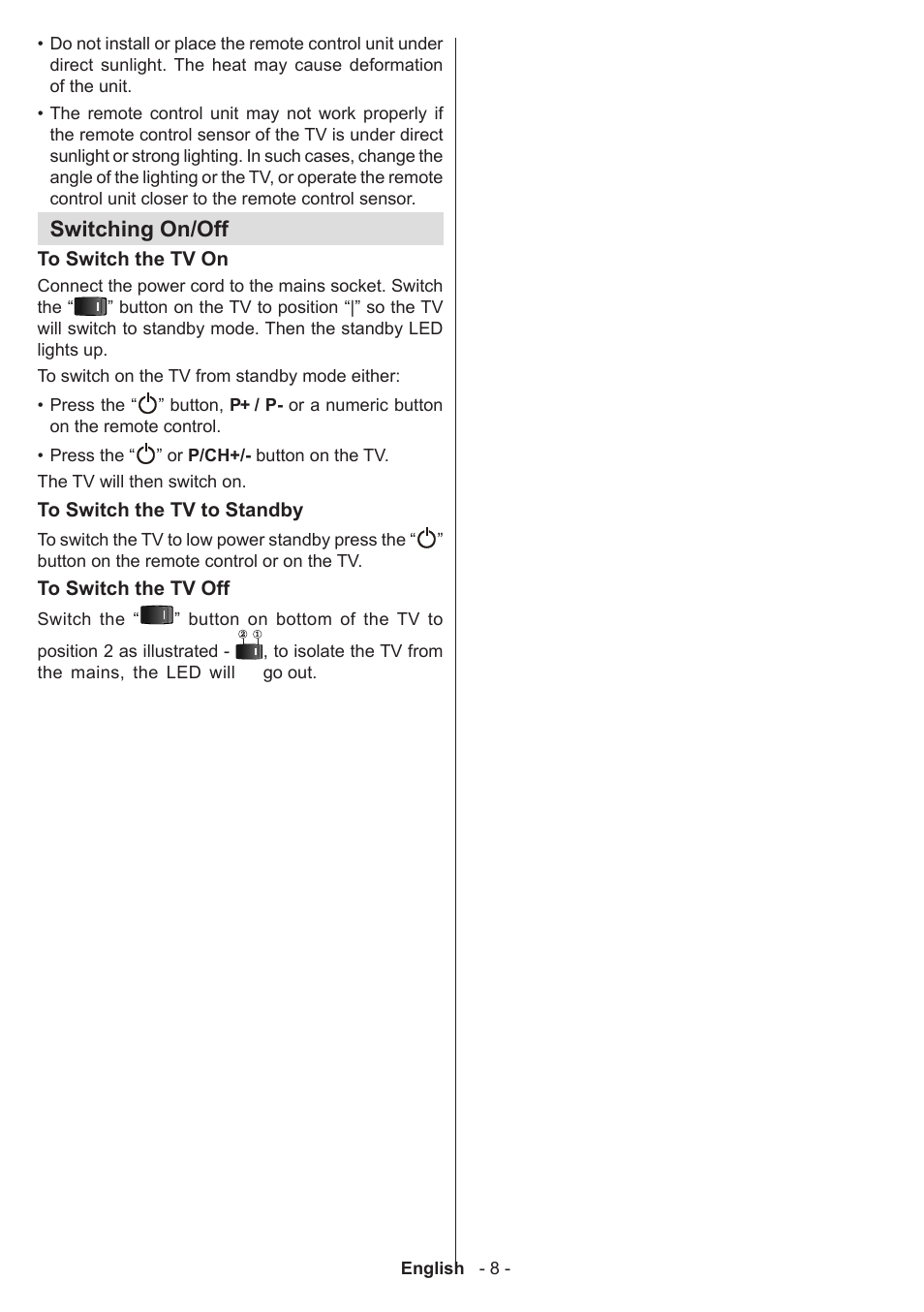 Switching on/off | Sharp LC-42LE761K User Manual | Page 9 / 39