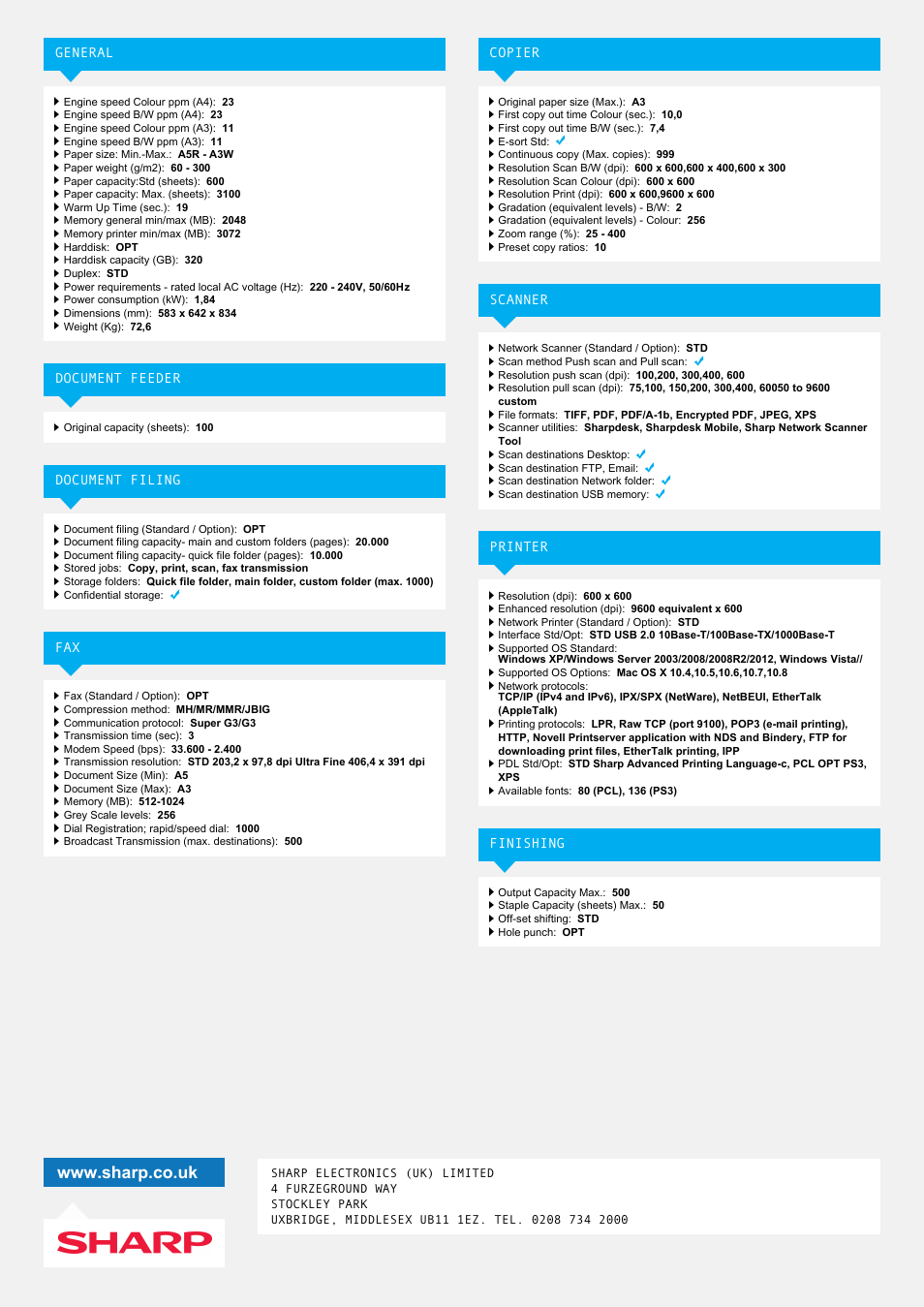 Sharp MX-2314N User Manual | Page 2 / 2