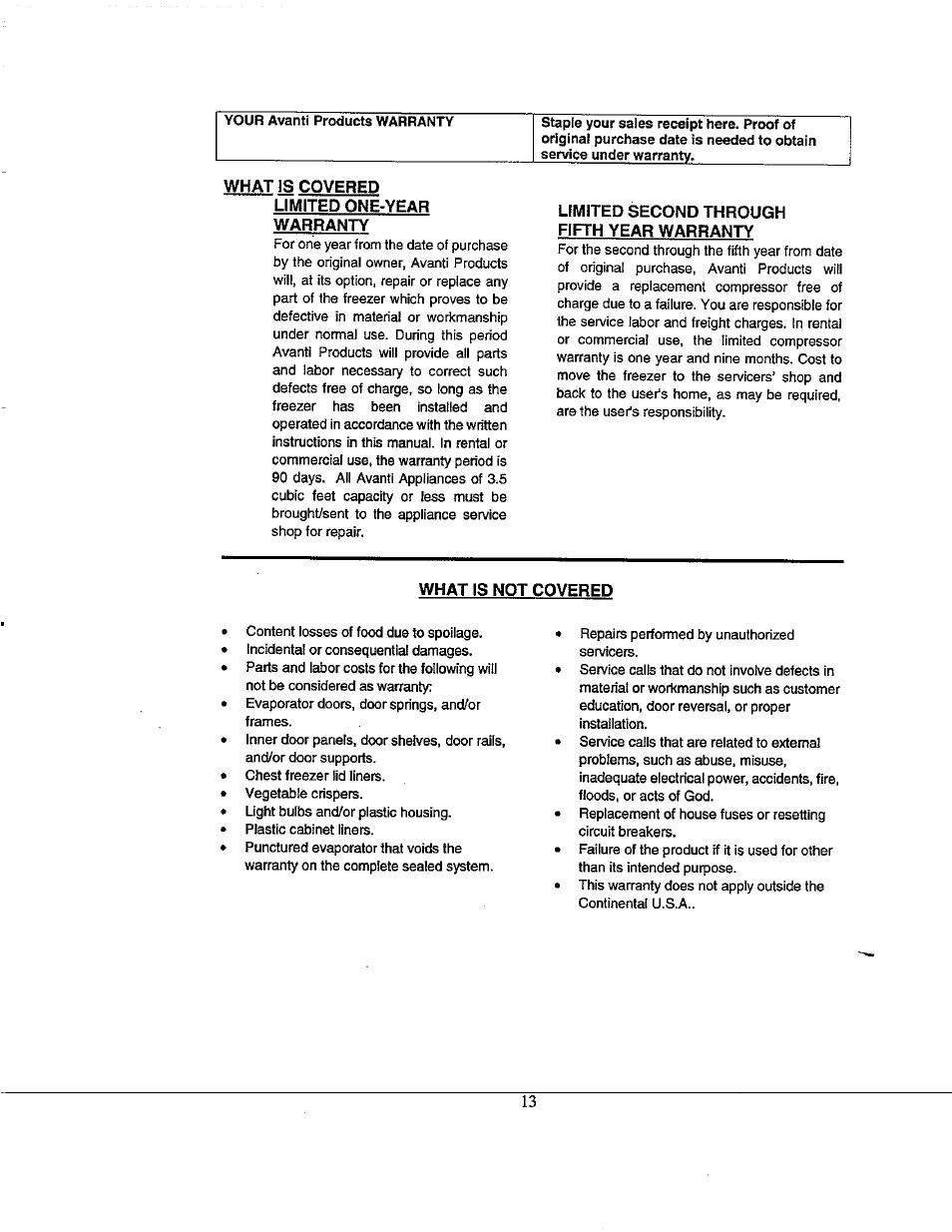 Avanti VM399W User Manual | Page 13 / 19