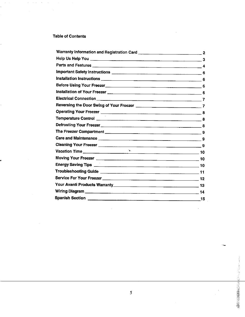 Avanti VM399W User Manual | Page 5 / 19