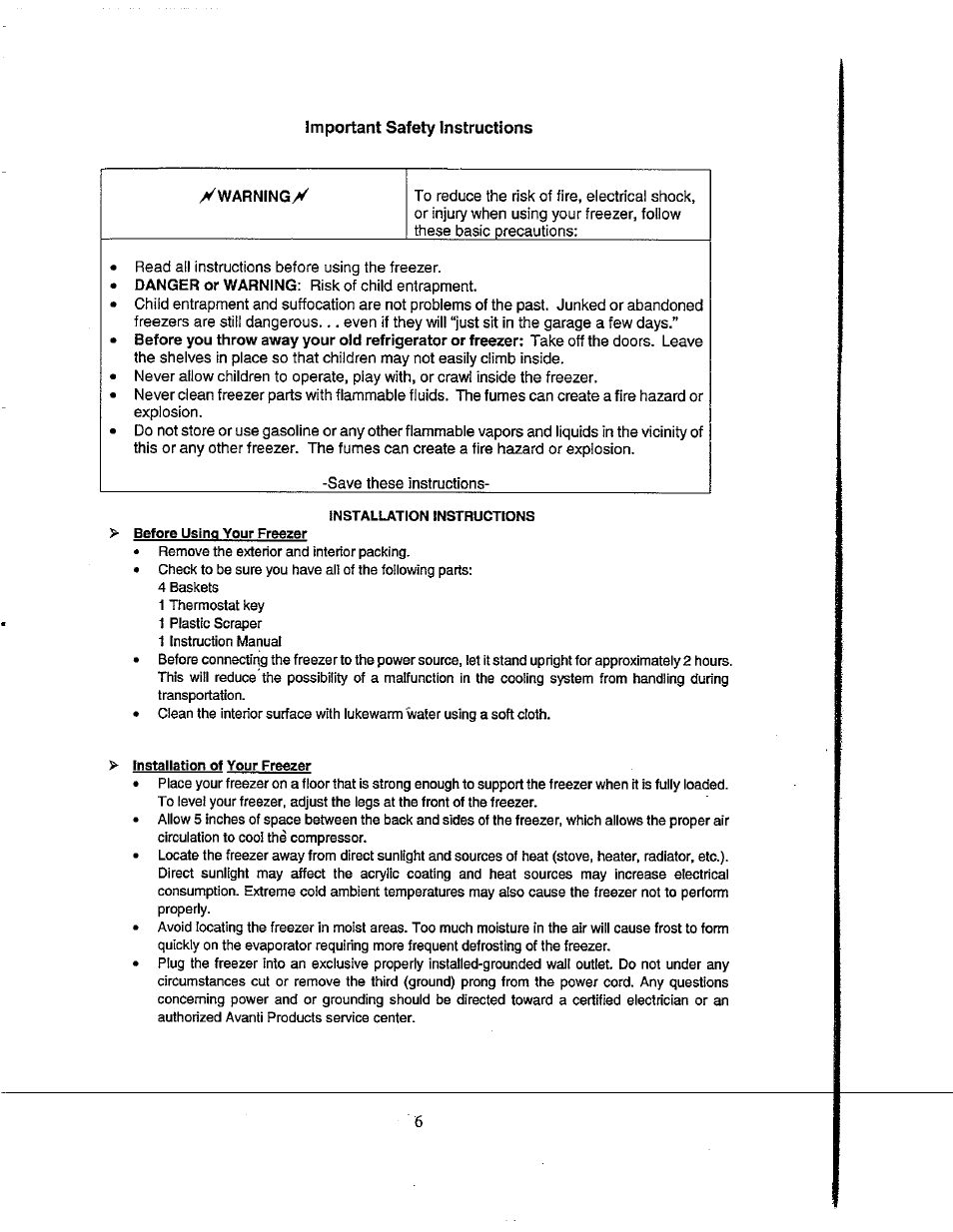 Avanti VM399W User Manual | Page 6 / 19