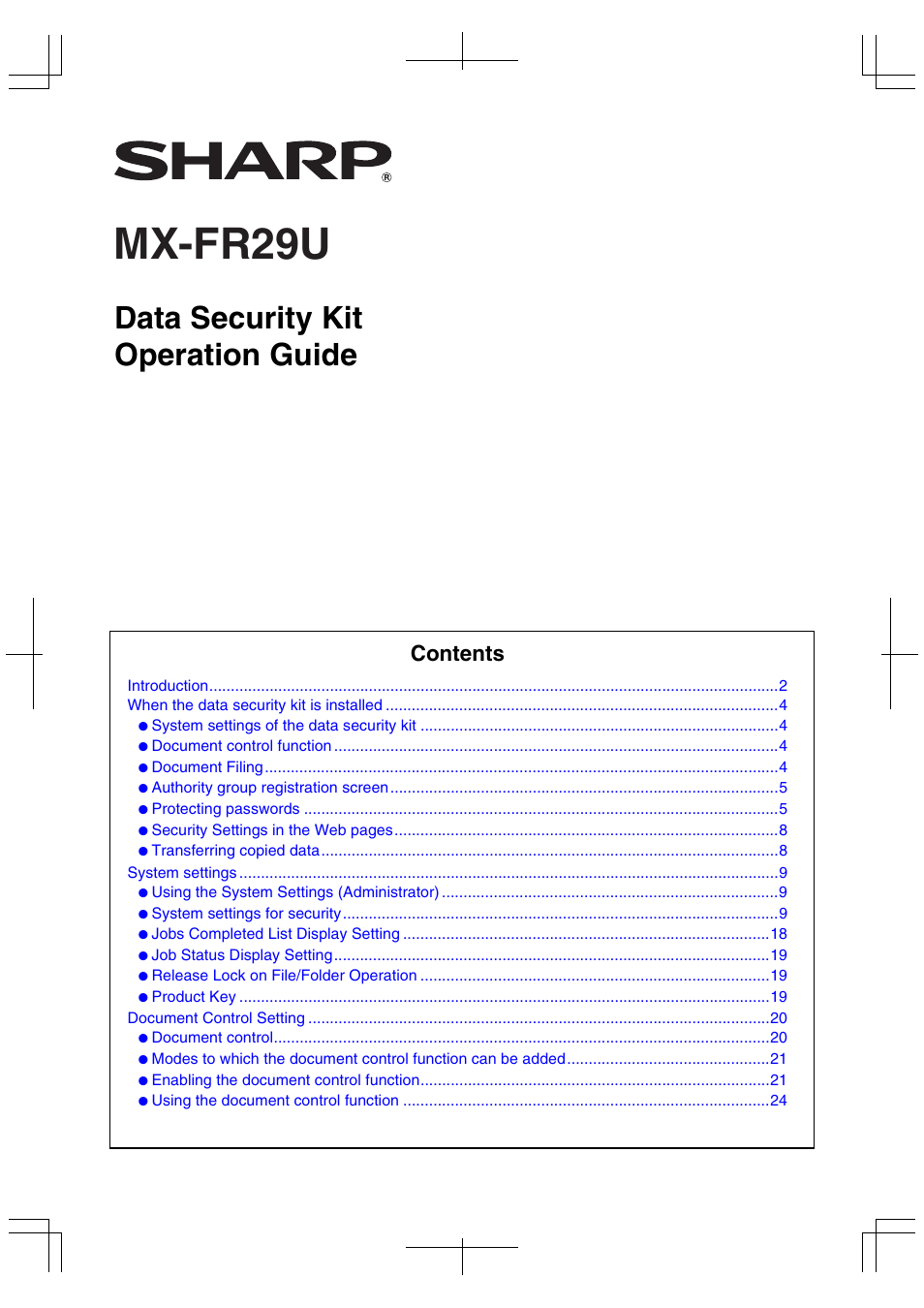 Sharp MX-C312 User Manual | 30 pages