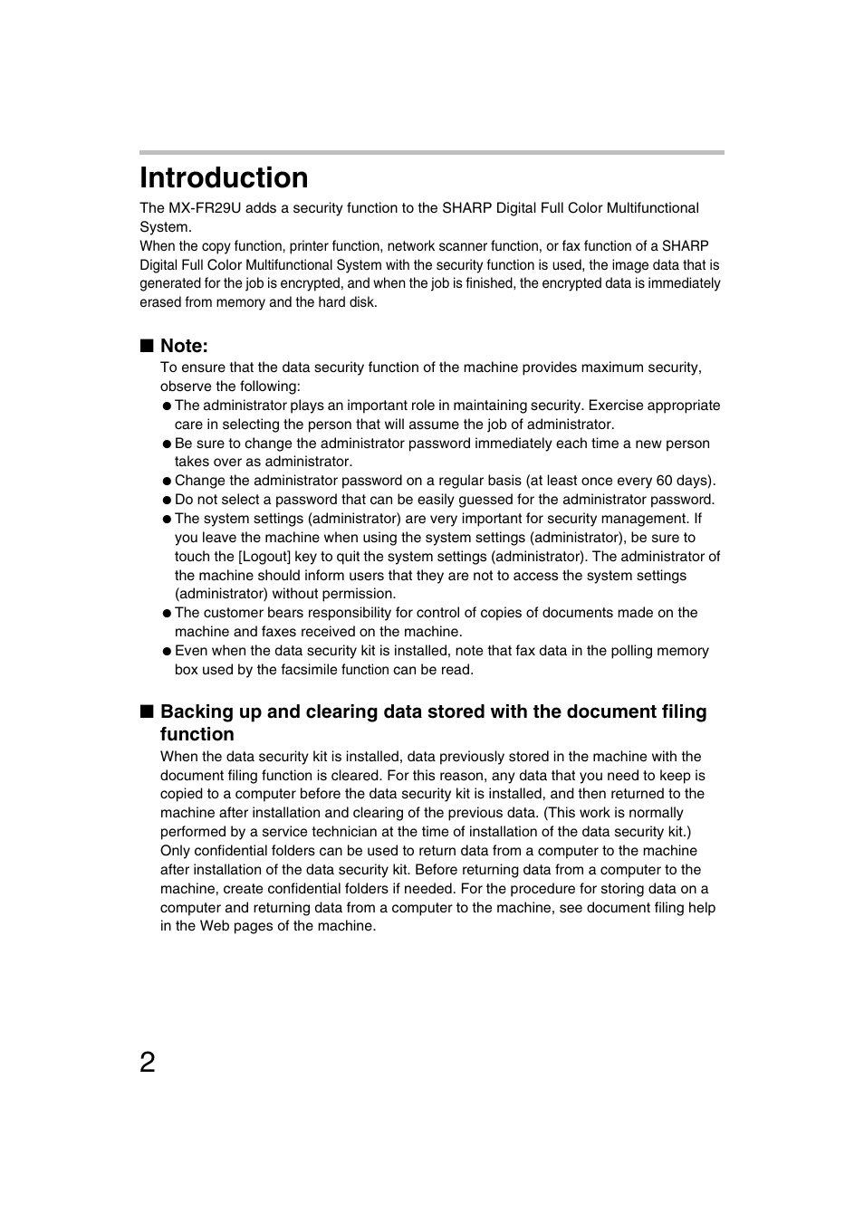 Introduction, 2introduction | Sharp MX-C312 User Manual | Page 3 / 30