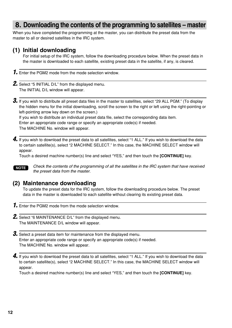 1) initial downloading, 2) maintenance downloading | Sharp UP-3500 User Manual | Page 13 / 59