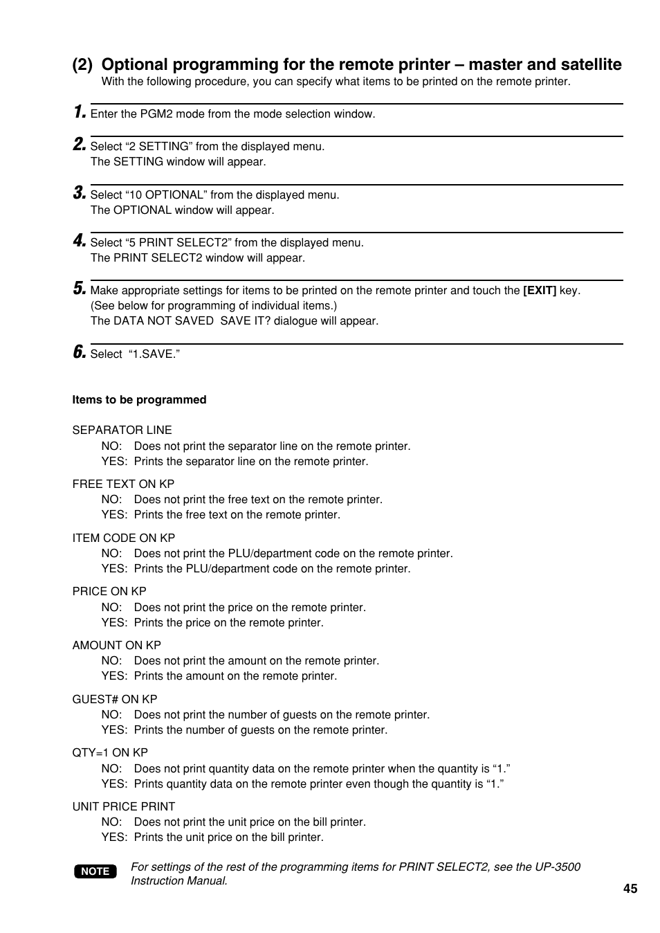 Sharp UP-3500 User Manual | Page 46 / 59