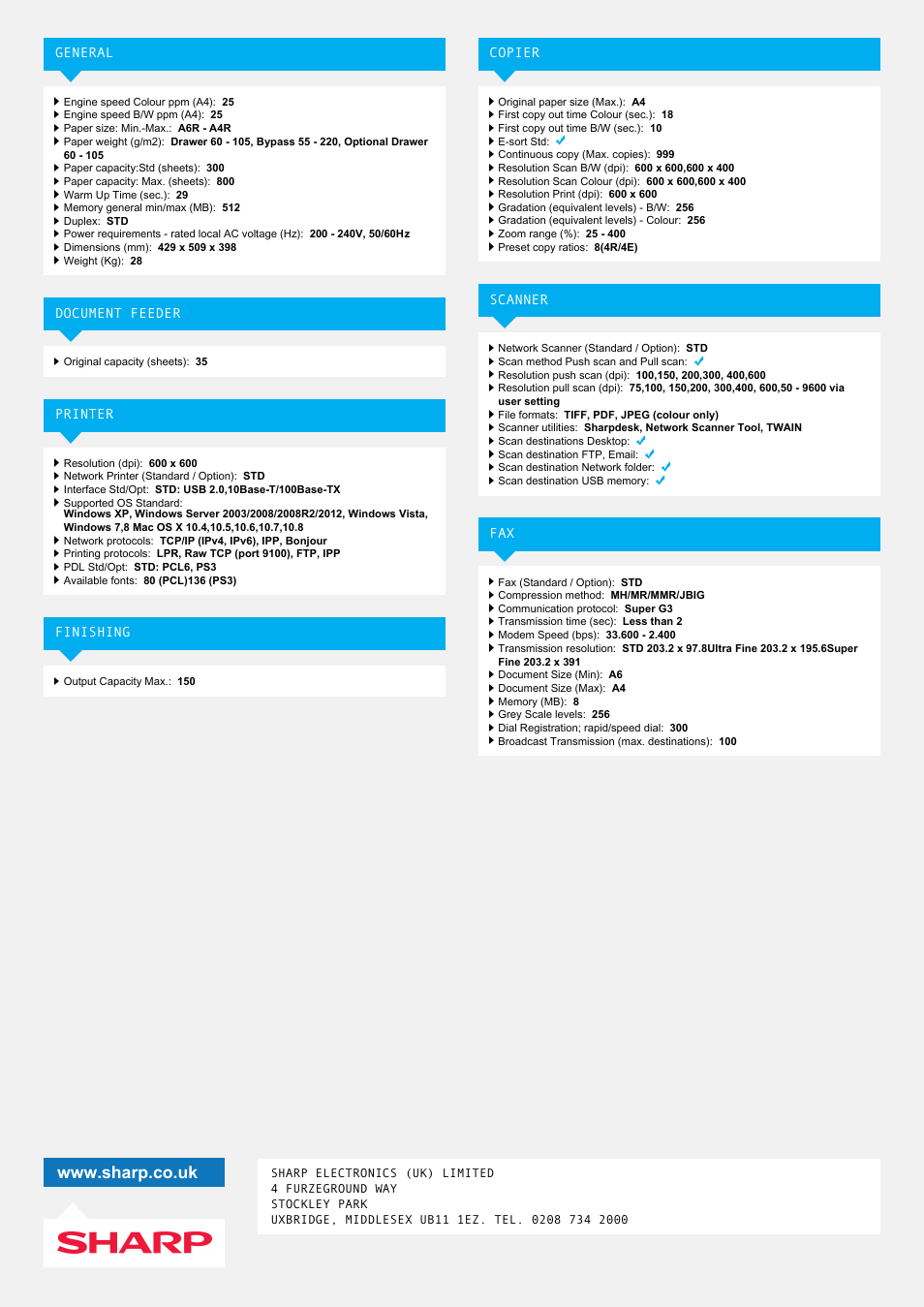 Sharp MX-C250F User Manual | Page 2 / 2