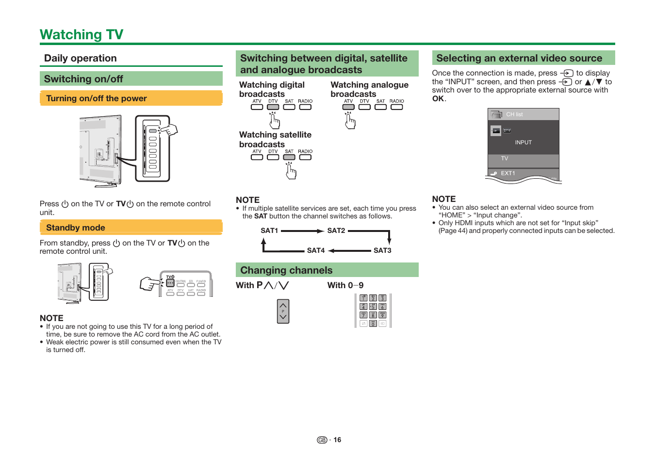 Watching tv | Sharp LC-60UD20KN User Manual | Page 18 / 89