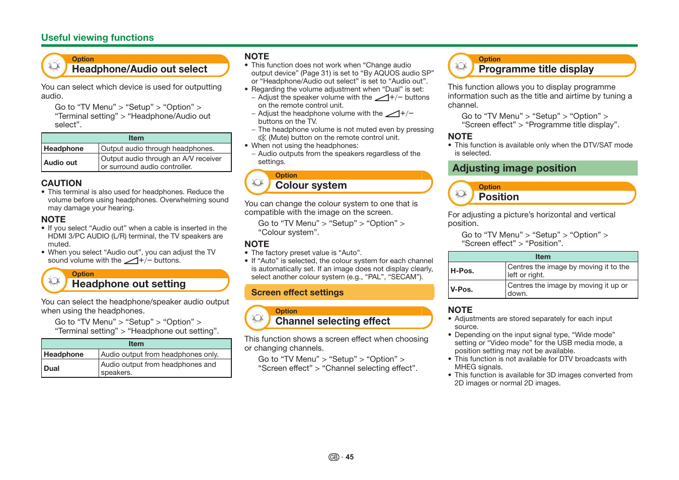 Sharp LC-60UD20KN User Manual | Page 47 / 89