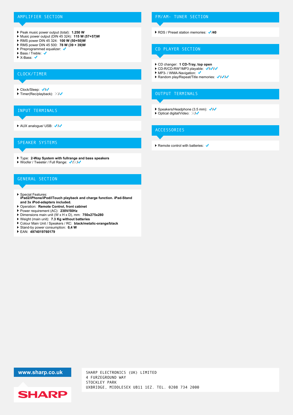 Sharp GX-M10HOR User Manual | Page 2 / 2