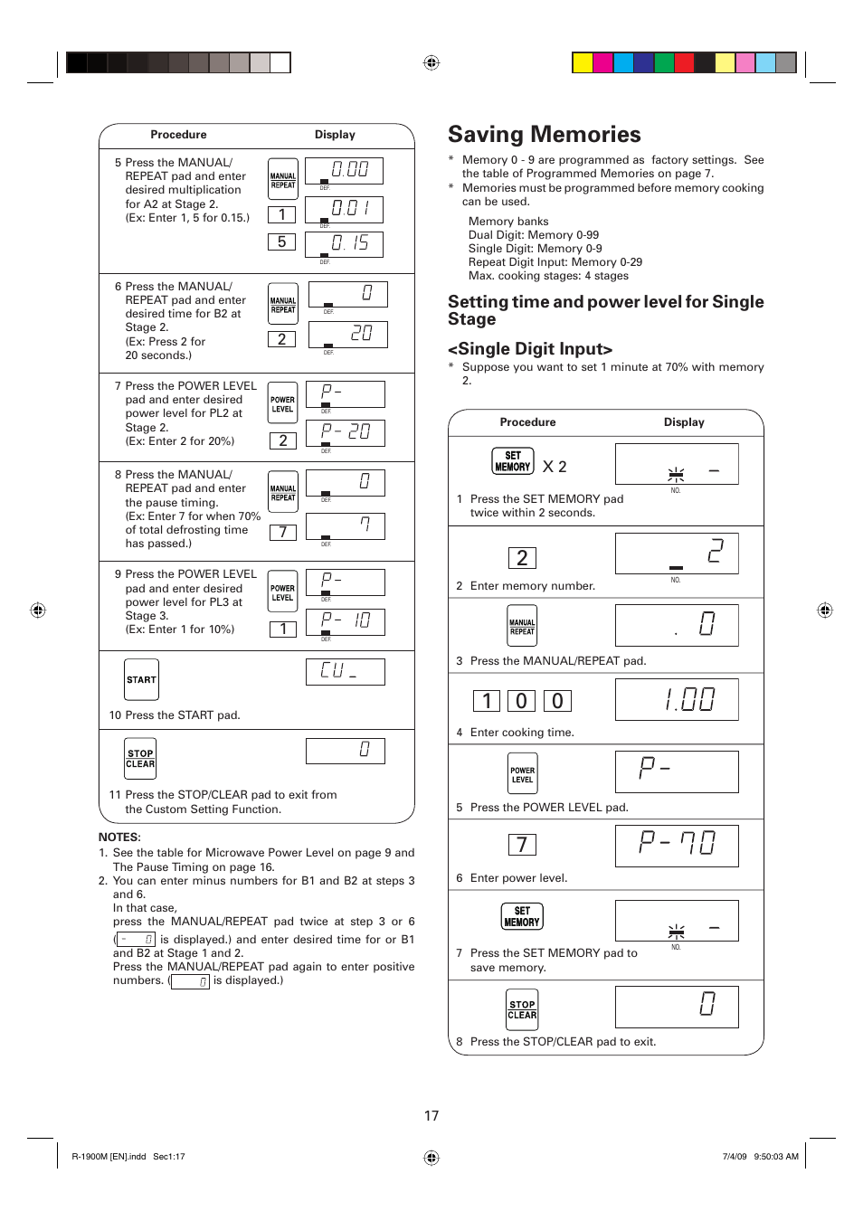 1x 2 2 | Sharp R-1900M User Manual | Page 18 / 42