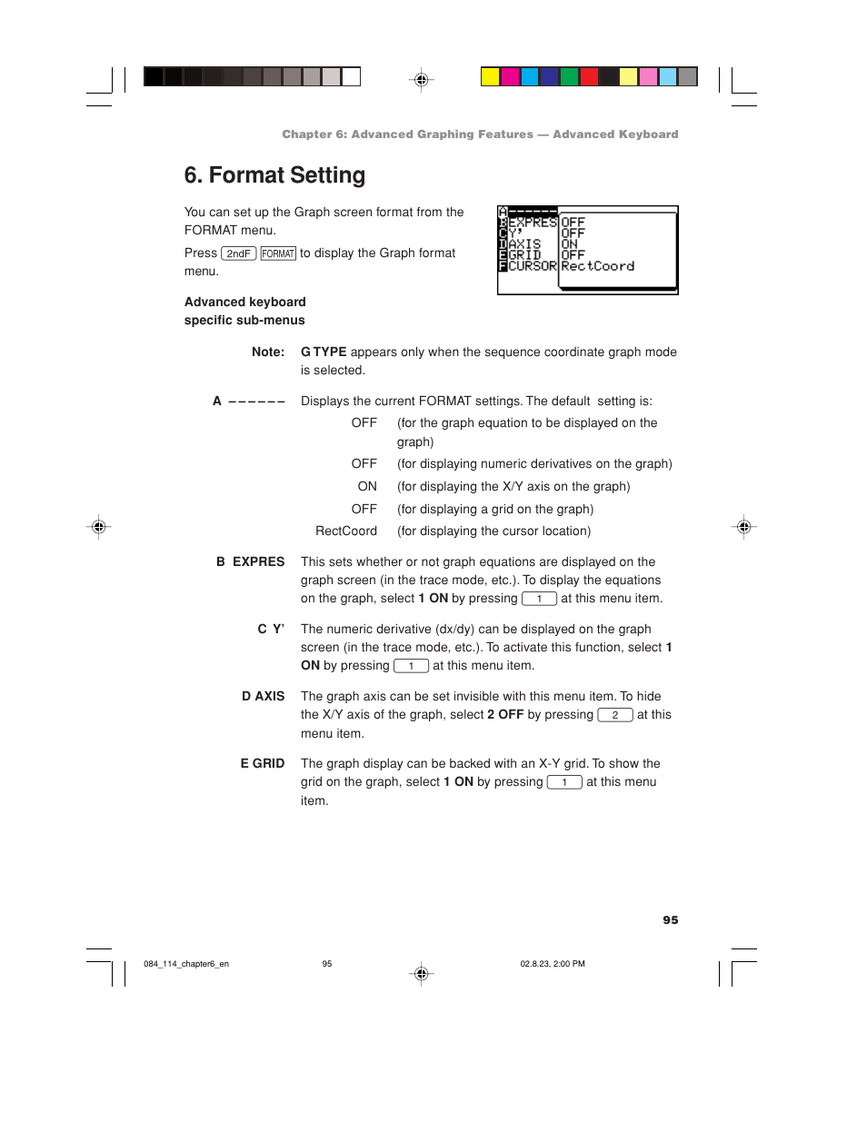 Format setting | Sharp EL-9900 User Manual | Page 105 / 284