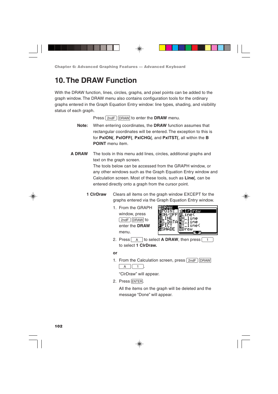 The draw function | Sharp EL-9900 User Manual | Page 112 / 284