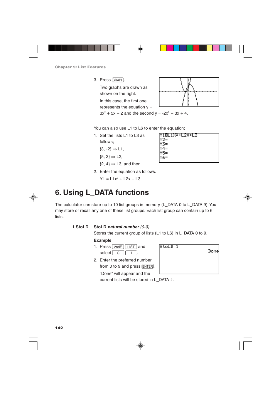 Using l_data functions | Sharp EL-9900 User Manual | Page 152 / 284