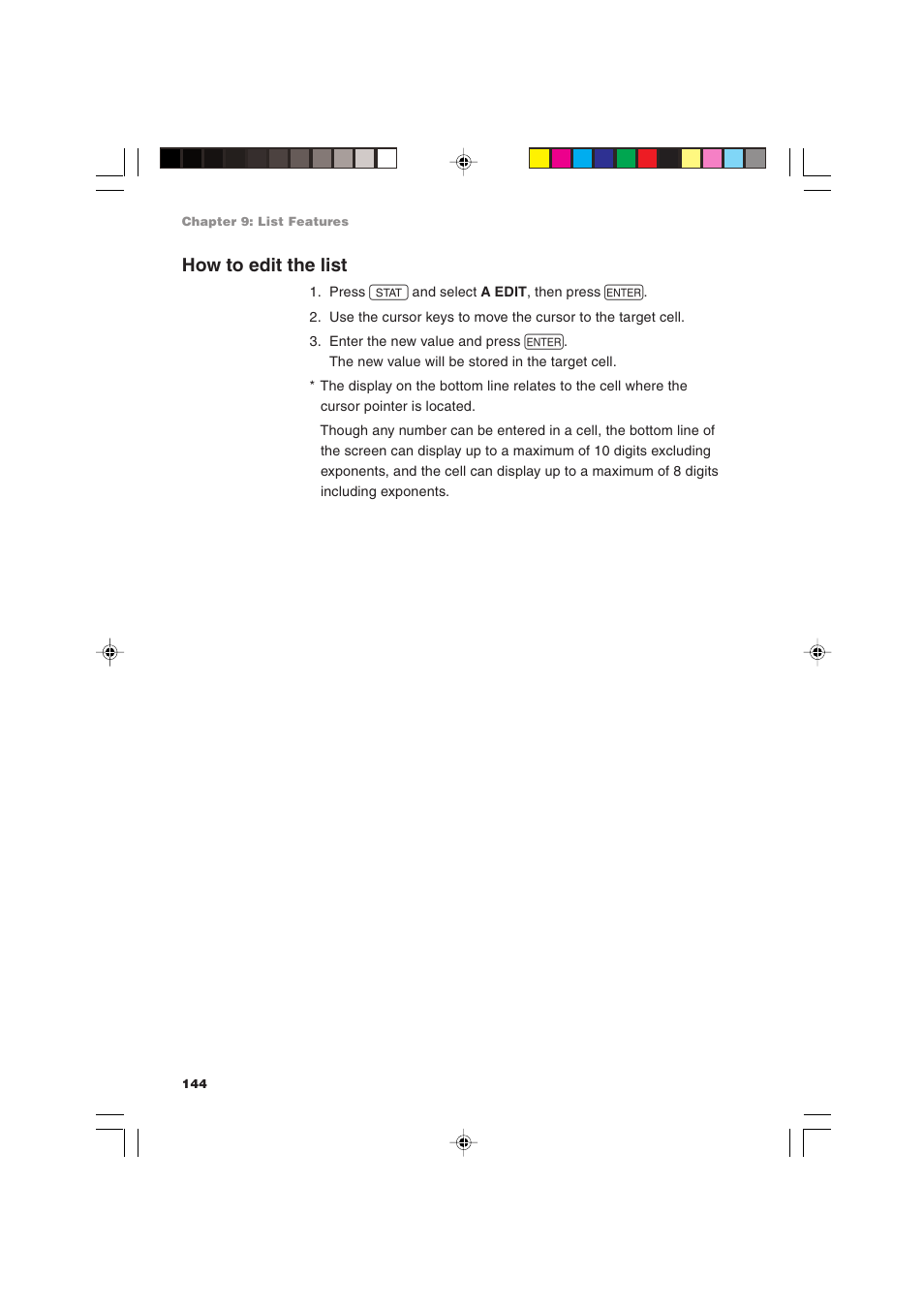 How to edit the list | Sharp EL-9900 User Manual | Page 154 / 284