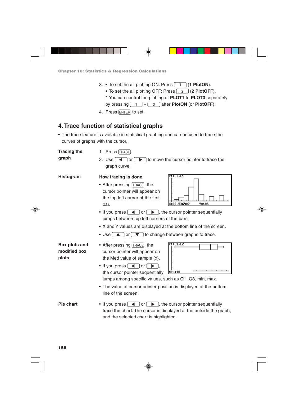 Trace function of statistical graphs | Sharp EL-9900 User Manual | Page 168 / 284