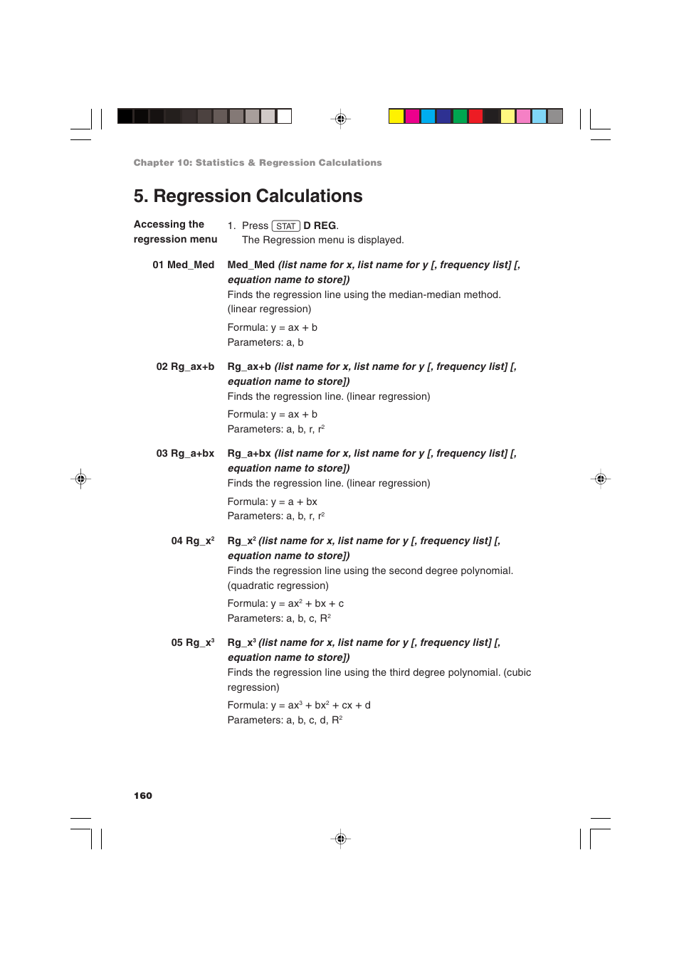 Regression calculations | Sharp EL-9900 User Manual | Page 170 / 284