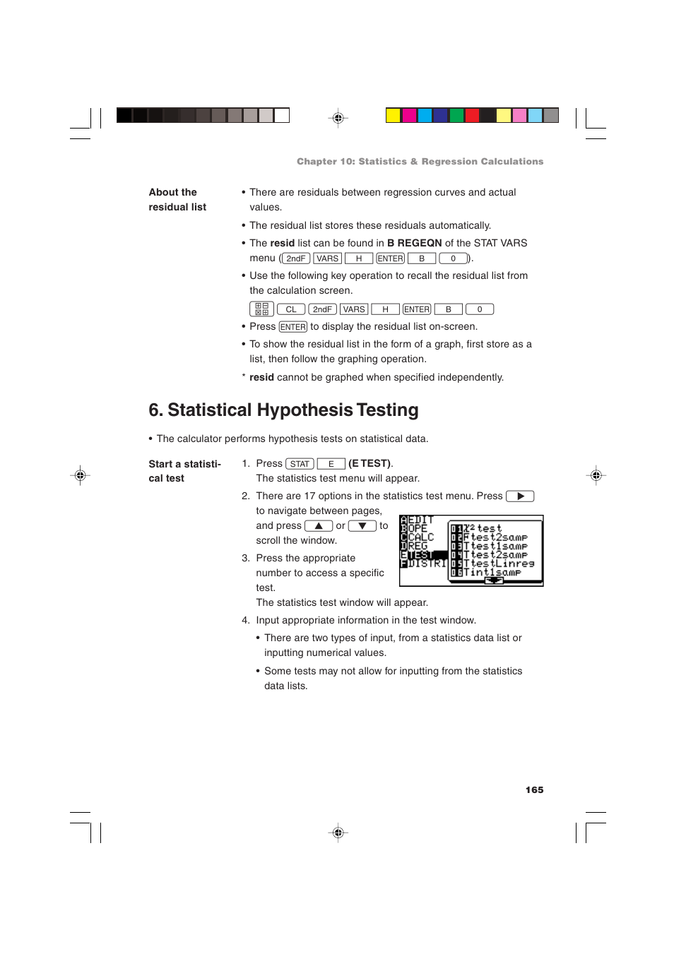 Statistical hypothesis testing | Sharp EL-9900 User Manual | Page 175 / 284