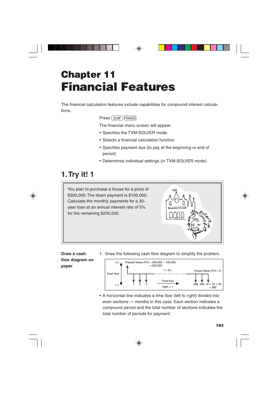 Financial features, Chapter 11, Try it! 1 | Sharp EL-9900 User Manual | Page 193 / 284