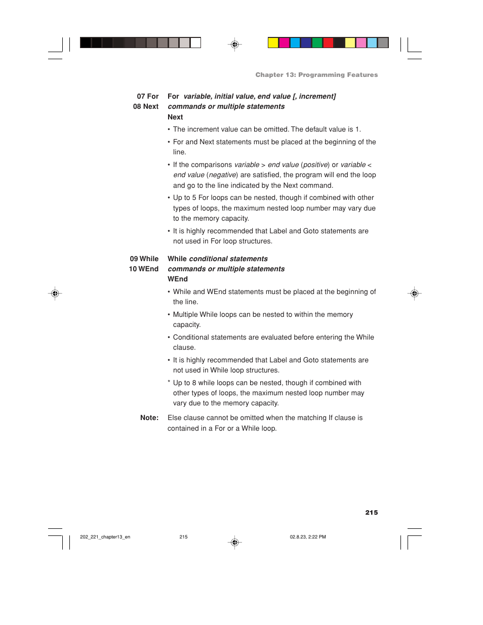 Sharp EL-9900 User Manual | Page 225 / 284