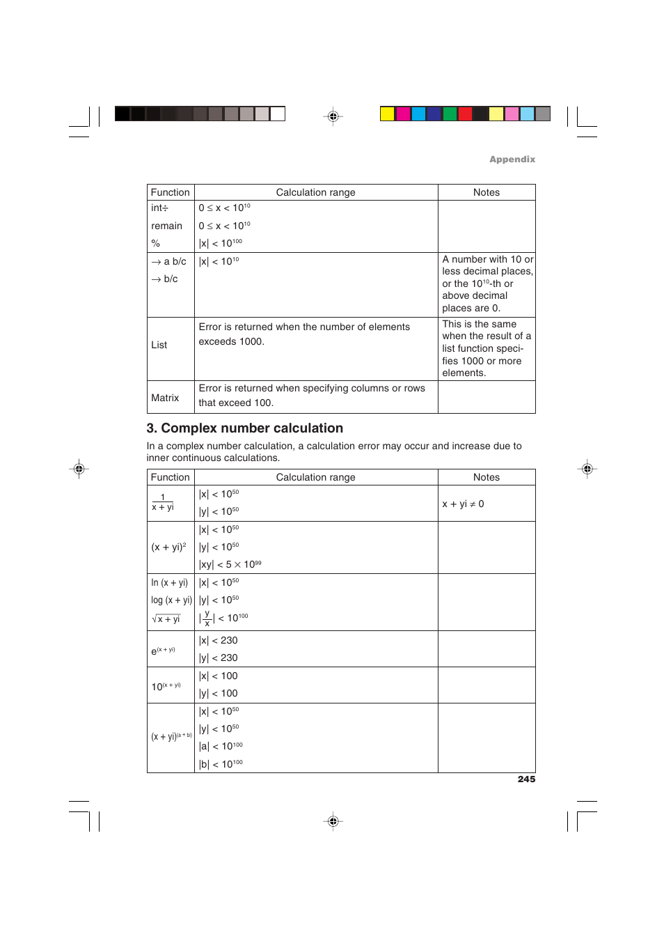 Complex number calculation | Sharp EL-9900 User Manual | Page 255 / 284