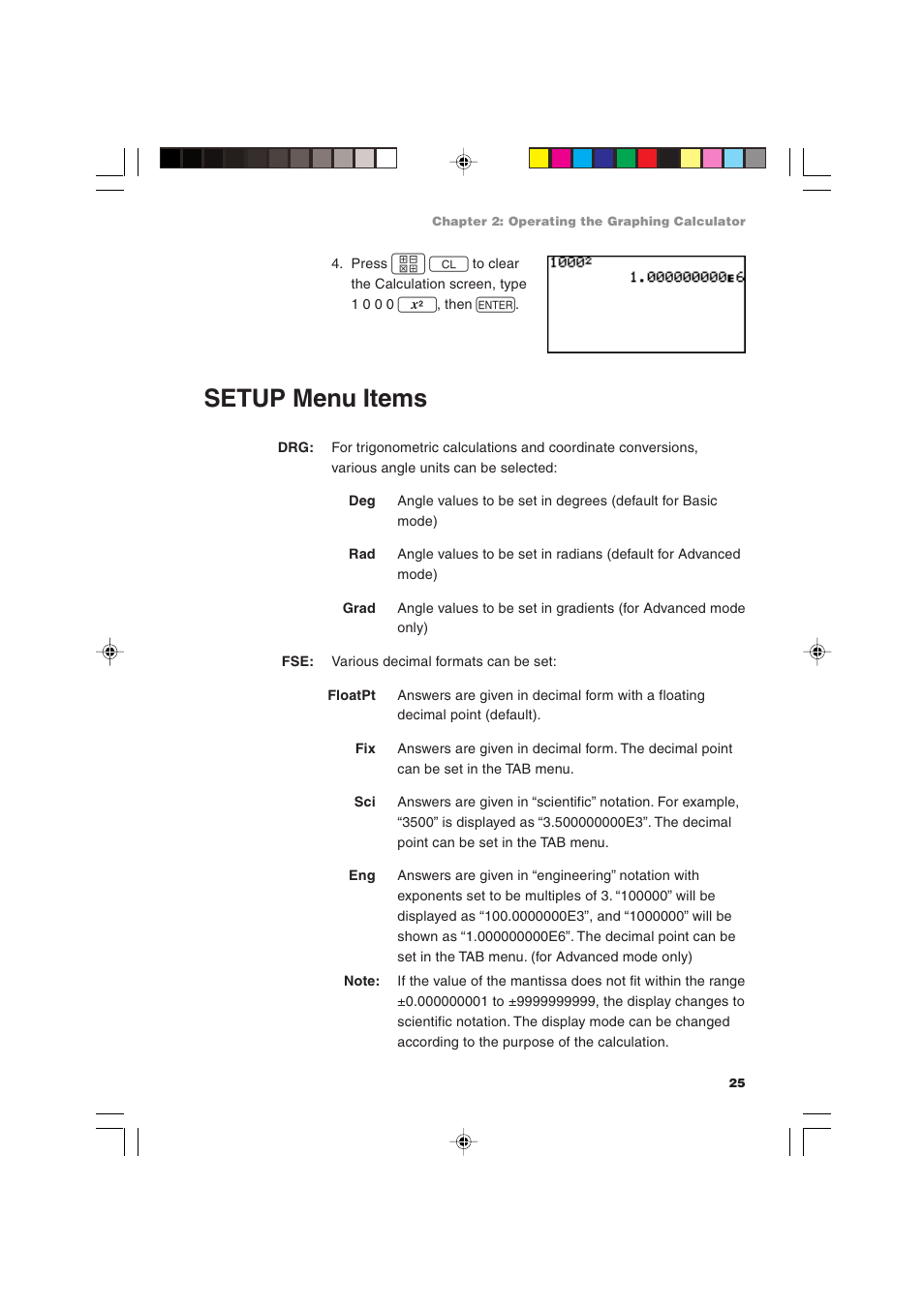 Setup menu items | Sharp EL-9900 User Manual | Page 35 / 284