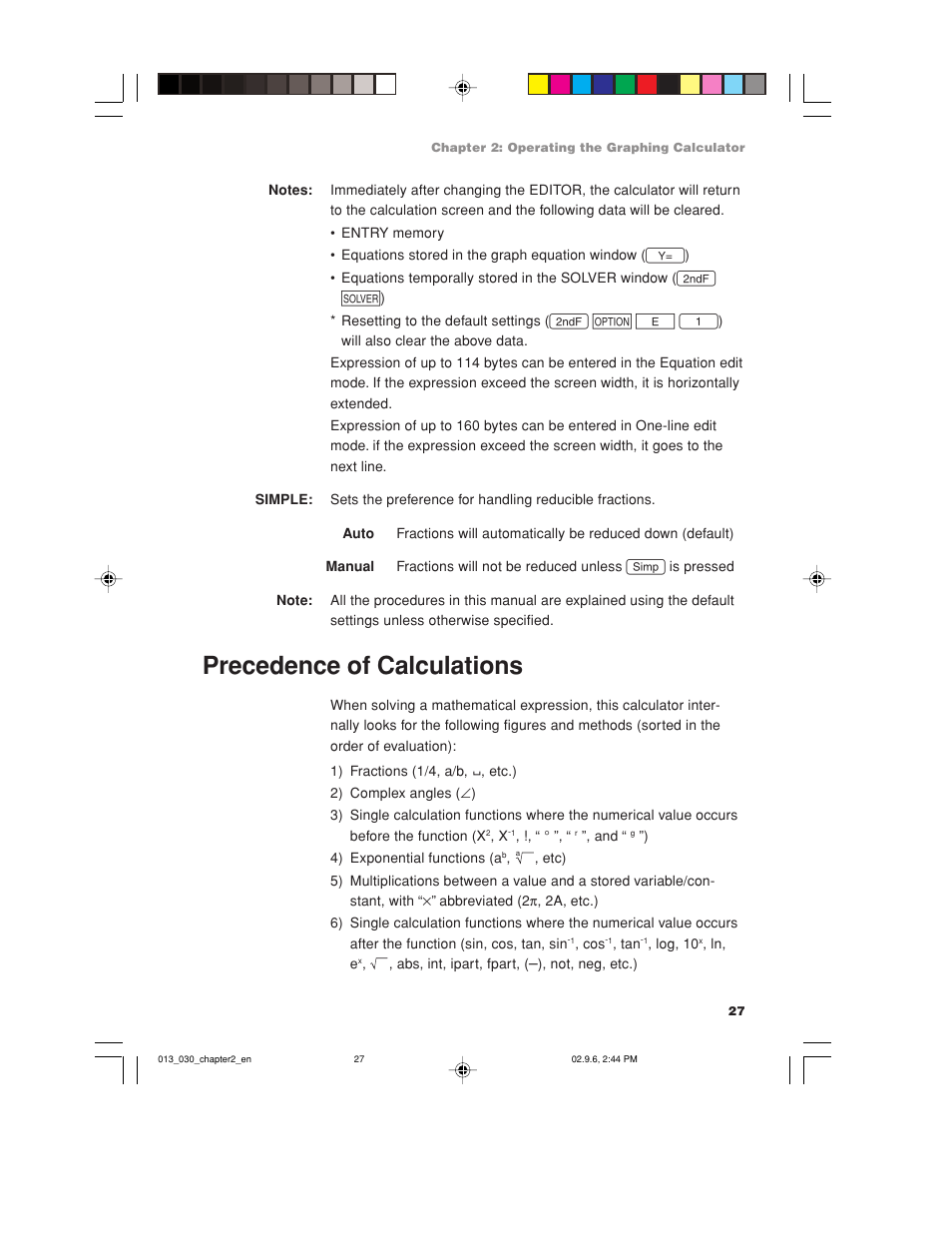 Precedence of calculations | Sharp EL-9900 User Manual | Page 37 / 284