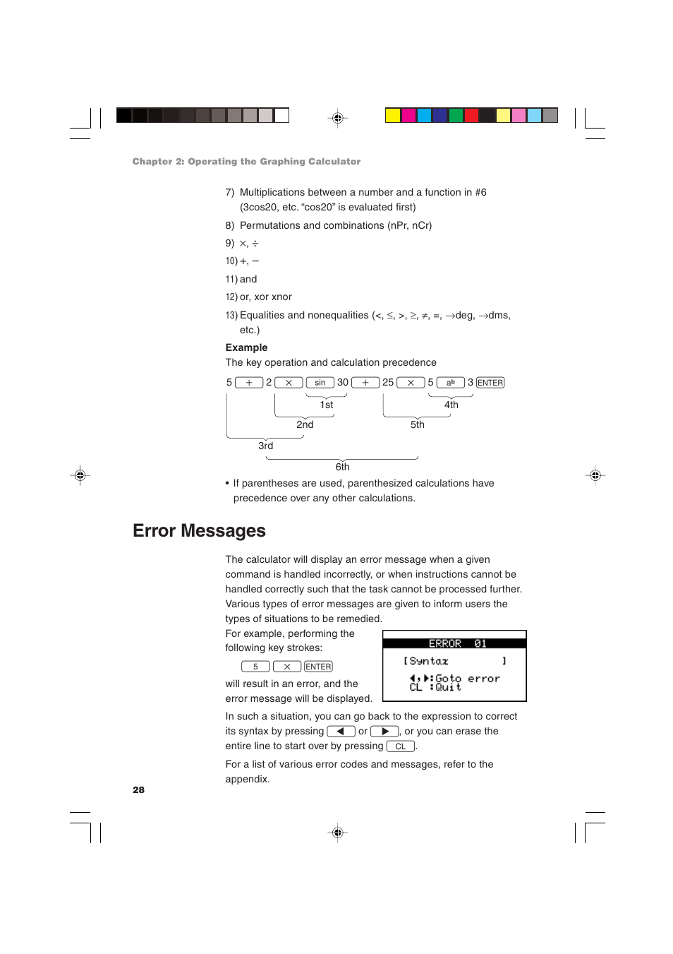 Error messages | Sharp EL-9900 User Manual | Page 38 / 284