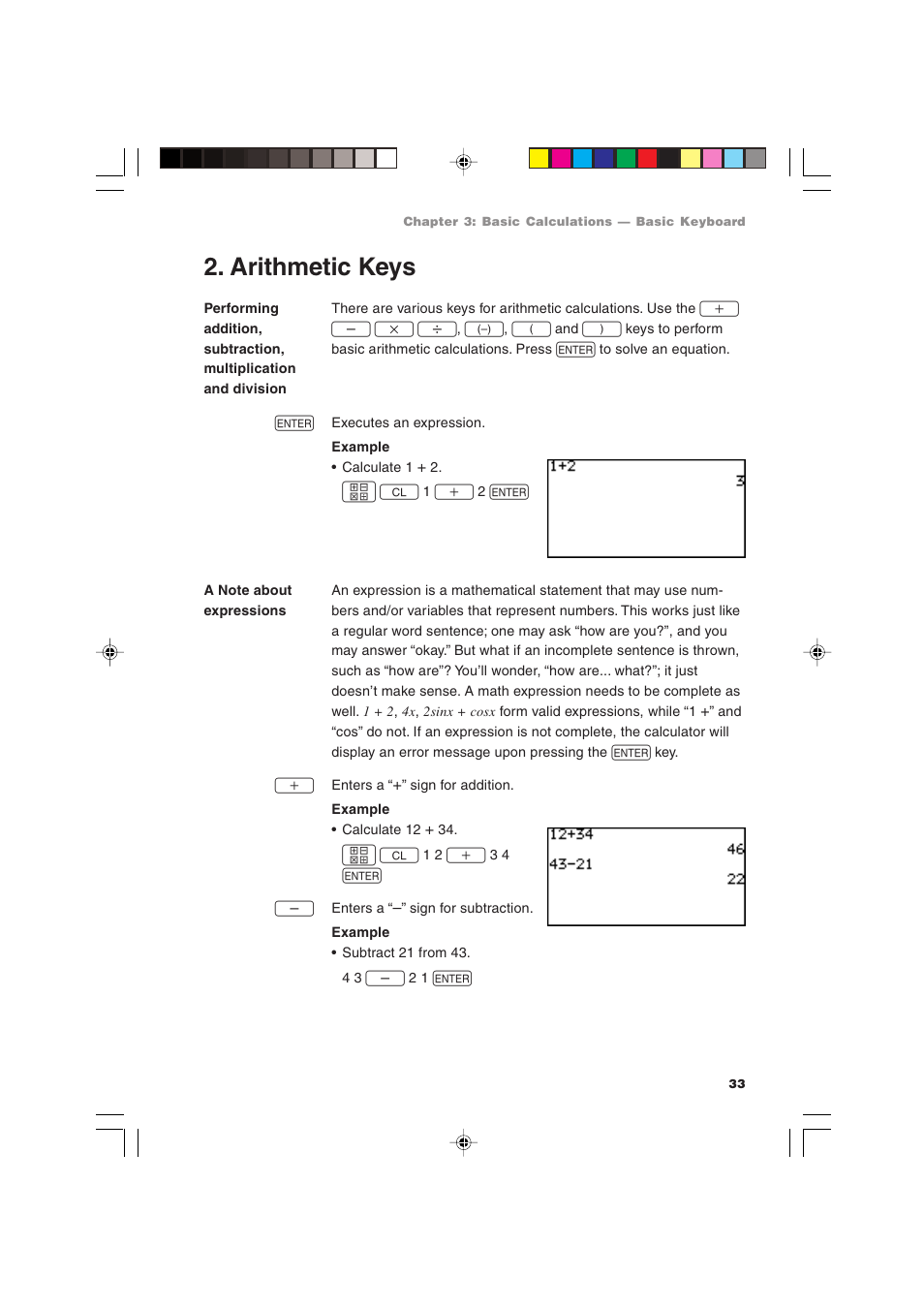 Arithmetic keys | Sharp EL-9900 User Manual | Page 43 / 284