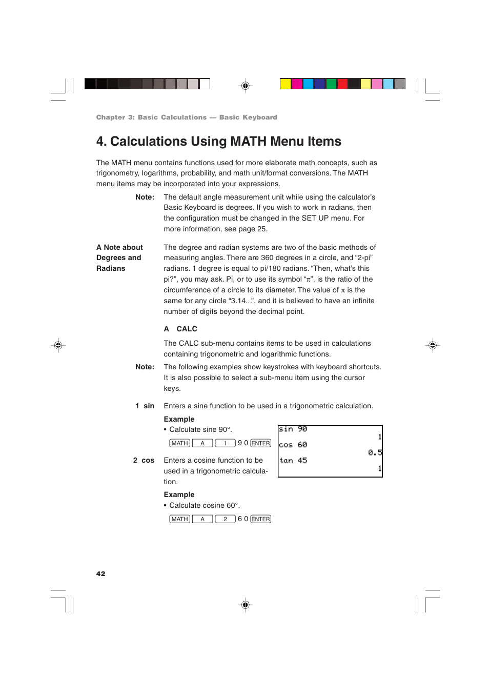 Calculations using math menu items | Sharp EL-9900 User Manual | Page 52 / 284