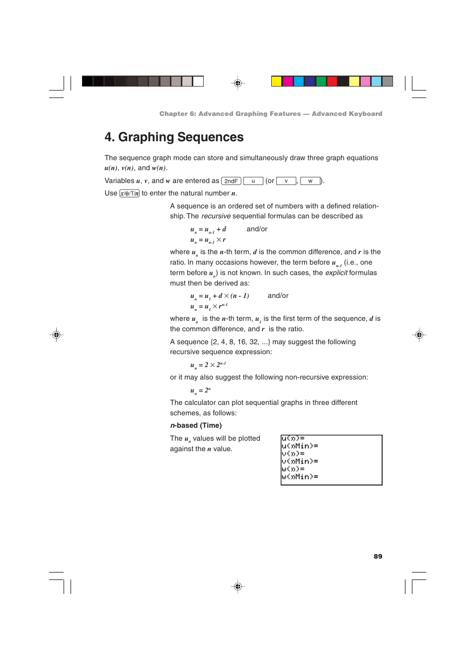 Graphing sequences | Sharp EL-9900 User Manual | Page 99 / 284