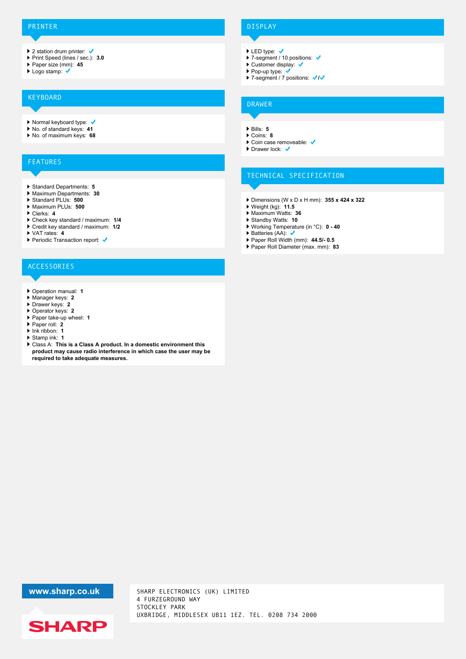 Sharp ER-A310 User Manual | Page 2 / 2