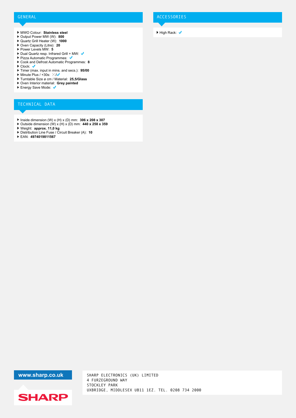 Sharp R-622STM User Manual | Page 2 / 2
