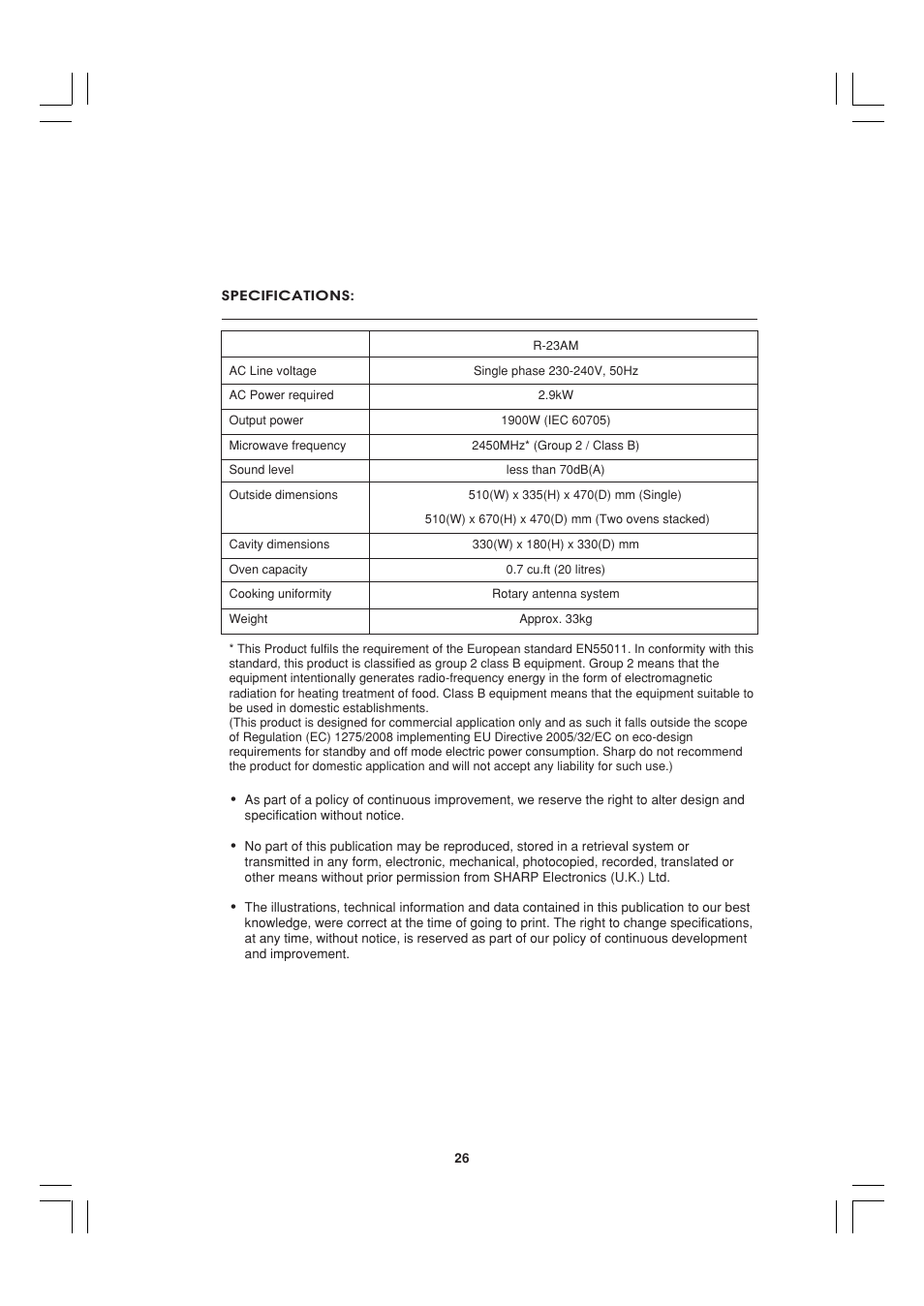Sharp R-23AM User Manual | Page 27 / 28
