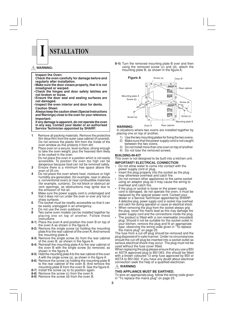 Nstallation | Sharp R-23AM User Manual | Page 6 / 28