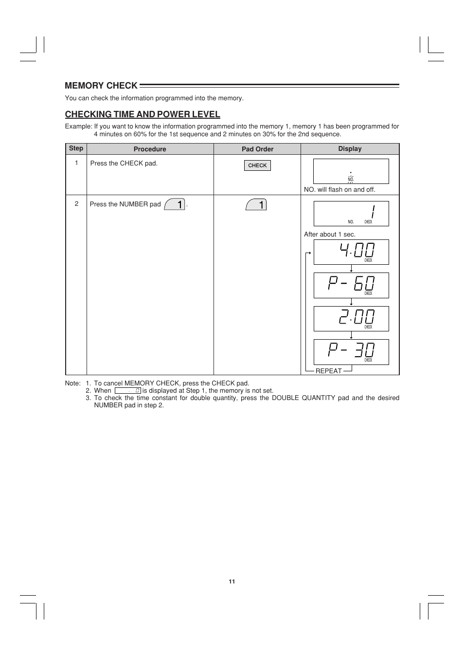 Checking time and power level | Sharp R-21ATP User Manual | Page 12 / 36
